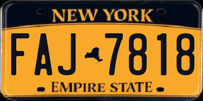 NY license plate FAJ7818