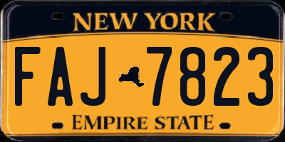 NY license plate FAJ7823