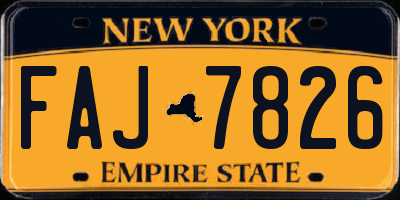 NY license plate FAJ7826