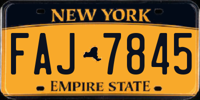 NY license plate FAJ7845