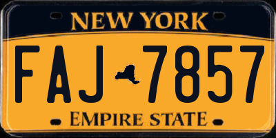 NY license plate FAJ7857