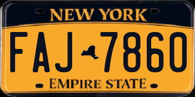 NY license plate FAJ7860