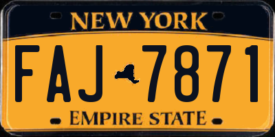 NY license plate FAJ7871