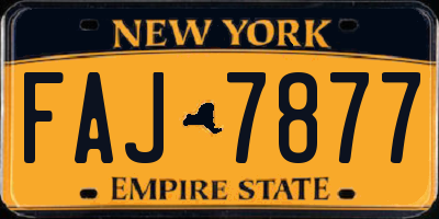 NY license plate FAJ7877