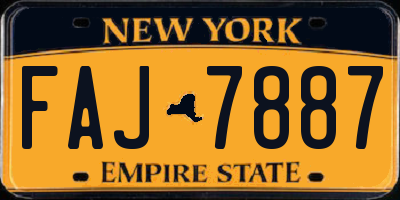NY license plate FAJ7887