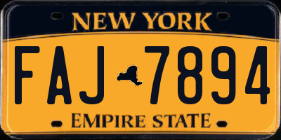 NY license plate FAJ7894