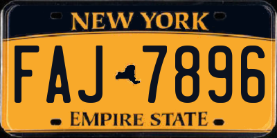 NY license plate FAJ7896