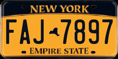 NY license plate FAJ7897