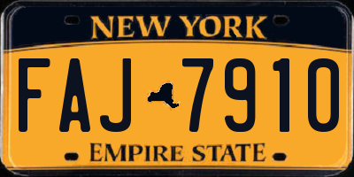 NY license plate FAJ7910