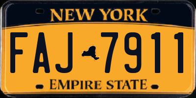 NY license plate FAJ7911
