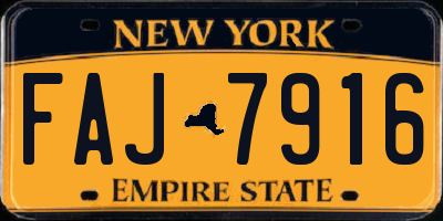 NY license plate FAJ7916
