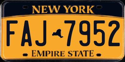 NY license plate FAJ7952