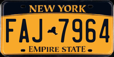 NY license plate FAJ7964
