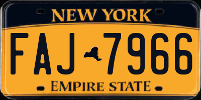 NY license plate FAJ7966