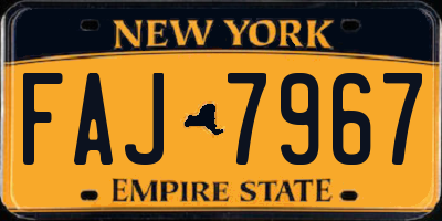 NY license plate FAJ7967