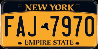 NY license plate FAJ7970