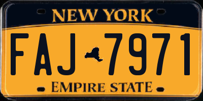 NY license plate FAJ7971
