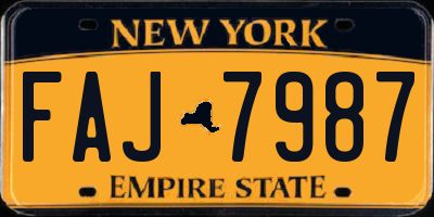 NY license plate FAJ7987