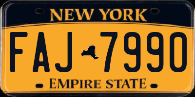 NY license plate FAJ7990