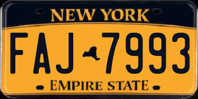 NY license plate FAJ7993