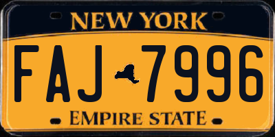 NY license plate FAJ7996