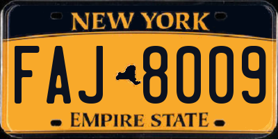NY license plate FAJ8009