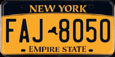 NY license plate FAJ8050