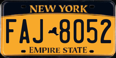 NY license plate FAJ8052