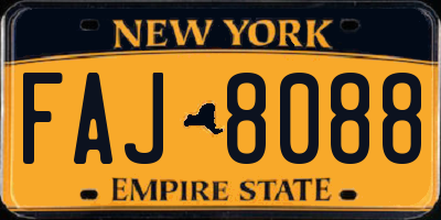 NY license plate FAJ8088