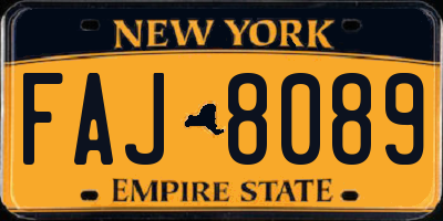 NY license plate FAJ8089