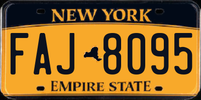 NY license plate FAJ8095