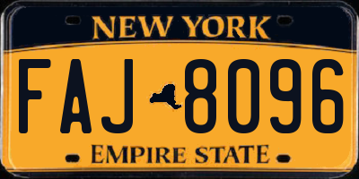 NY license plate FAJ8096