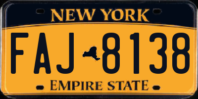 NY license plate FAJ8138