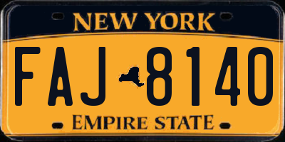 NY license plate FAJ8140