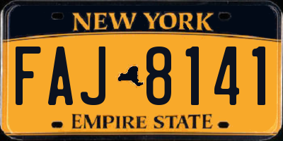 NY license plate FAJ8141