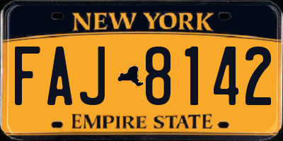 NY license plate FAJ8142