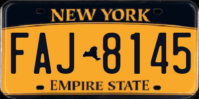 NY license plate FAJ8145