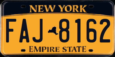 NY license plate FAJ8162