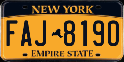 NY license plate FAJ8190