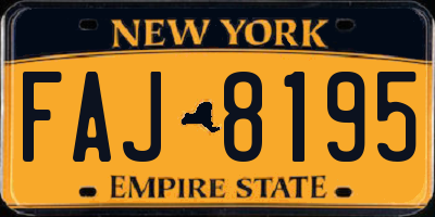 NY license plate FAJ8195