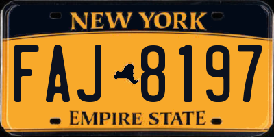 NY license plate FAJ8197