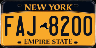 NY license plate FAJ8200
