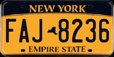NY license plate FAJ8236