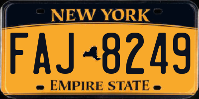 NY license plate FAJ8249