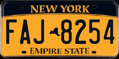 NY license plate FAJ8254