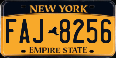 NY license plate FAJ8256