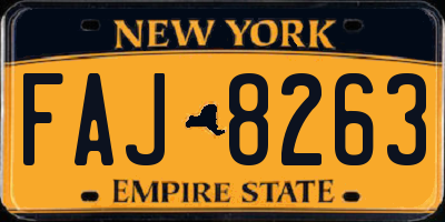 NY license plate FAJ8263