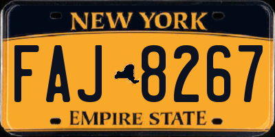 NY license plate FAJ8267