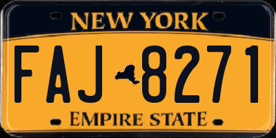 NY license plate FAJ8271