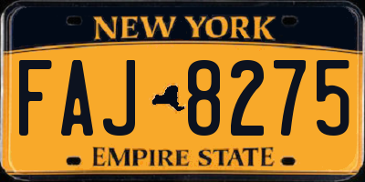 NY license plate FAJ8275